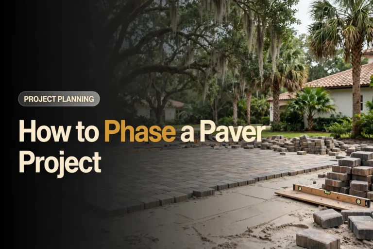Paver installation in progress with base and sand being prepared - how to phase a paver project guide